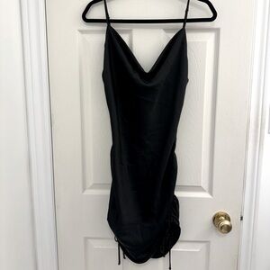Black cowl silk dress- size medium